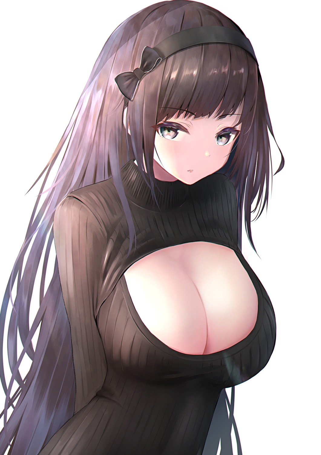 cleavage, sweater, yk_(pixiv43531291)