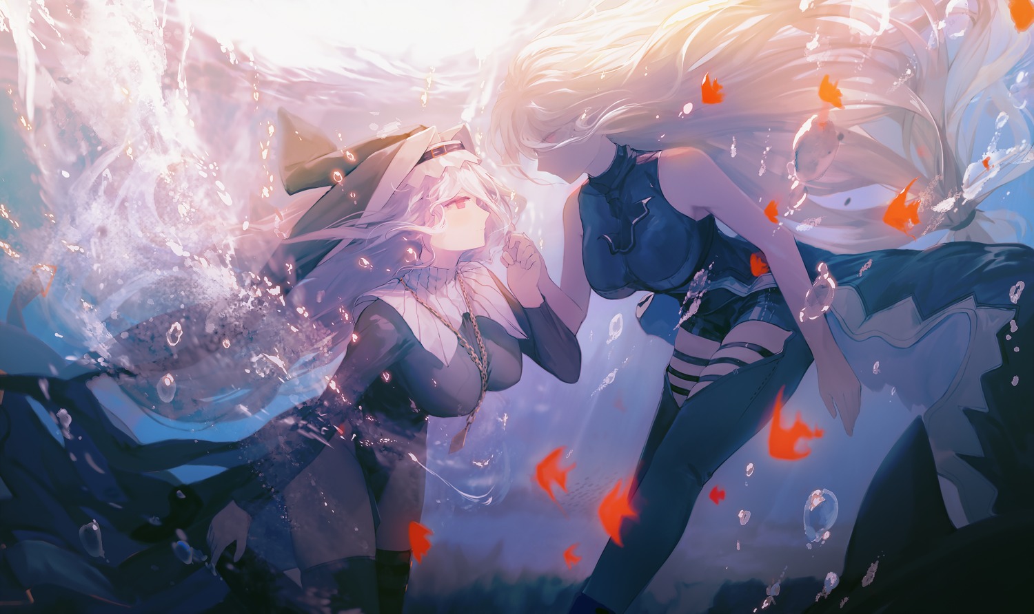 arknights, garter, liliespastry, nun, skadi_(arknights), specter_(arknights), yuri