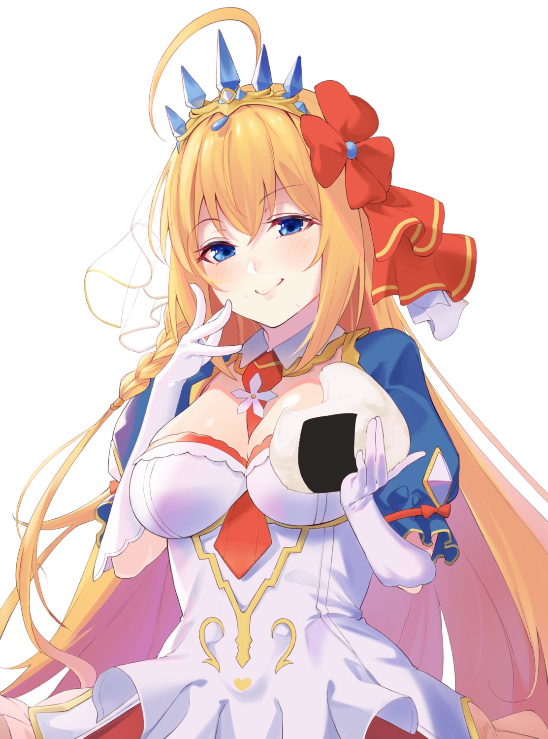 cleavage, dress, pecorine, princess_connect!, princess_connect!_re:dive, shimon_(31426784)