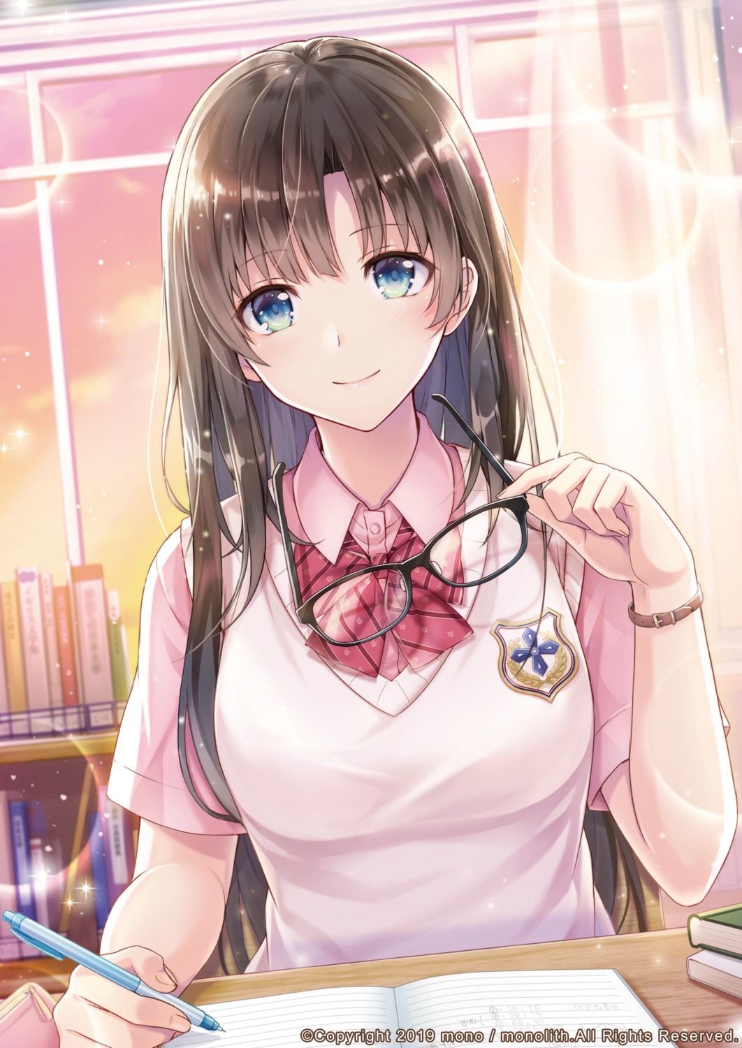 megane, mono_lith, seifuku, sweater