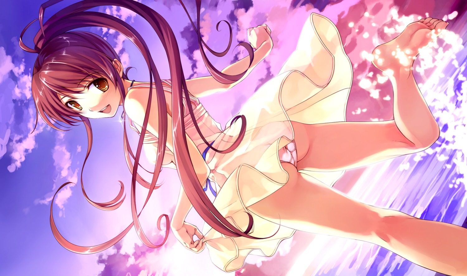 abhar, dress, feet, game_cg, misaki_kurehito, miyamae_tomoka, no_bra, pantsu