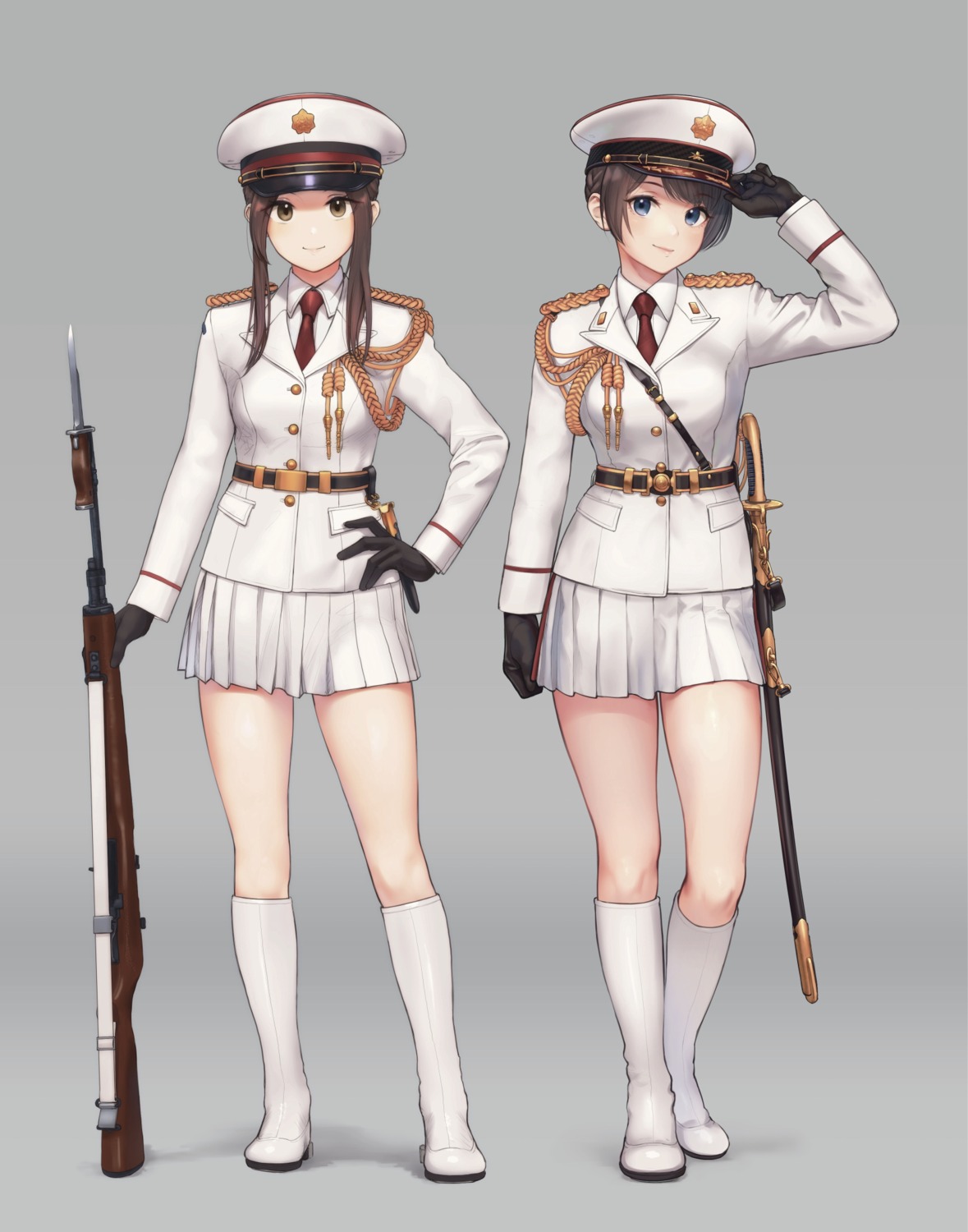 genso, gun, sword, uniform