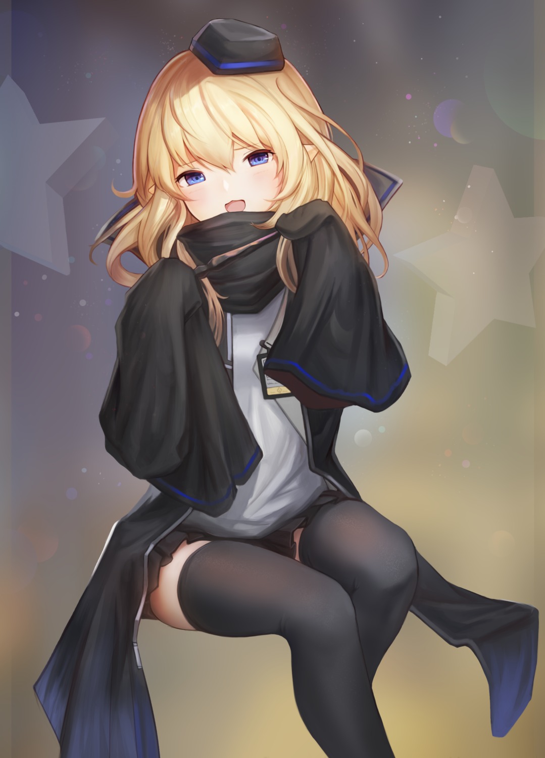 arknights, dori_(9720xyz), durin_(arknights), pointy_ears, thighhighs