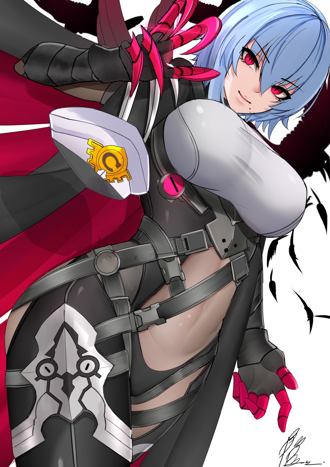 benghuai_xueyuan, bodysuit, honkai_impact, noise_paper, raven_(honkai_impact_3rd), see_through, wings
