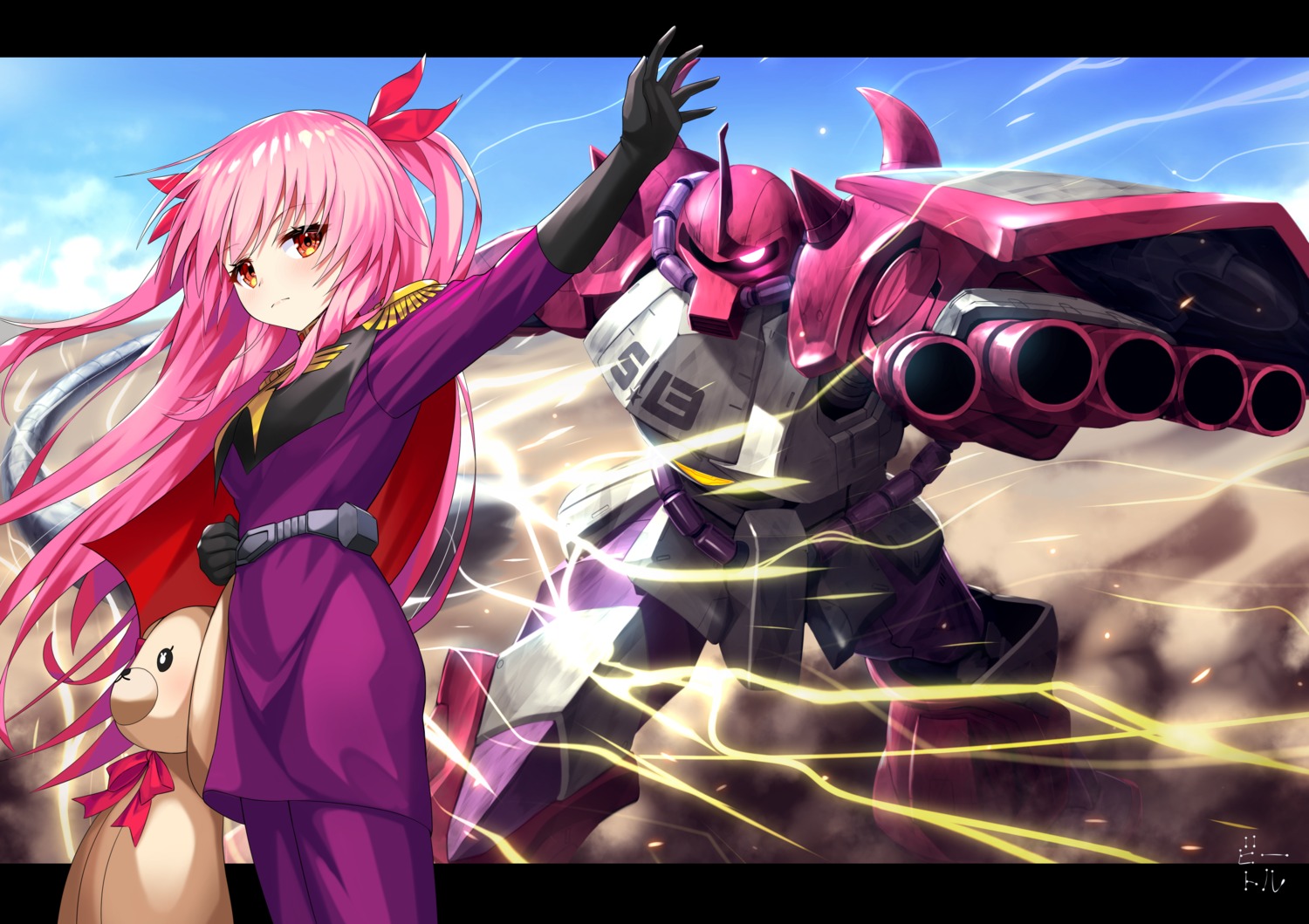 bettle_(b_s_a_n), crossover, gouf, gundam, himekuma_ribon, mecha, re:act, uniform