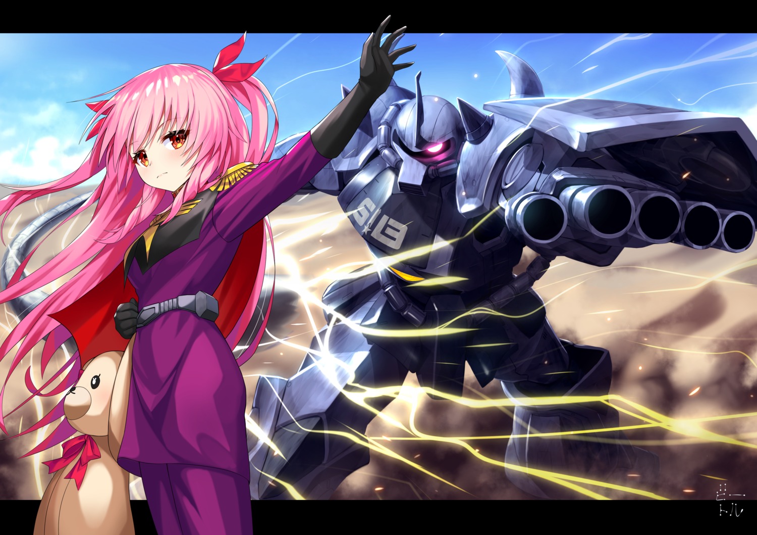 bettle_(b_s_a_n), crossover, gouf, gundam, himekuma_ribon, mecha, re:act, uniform