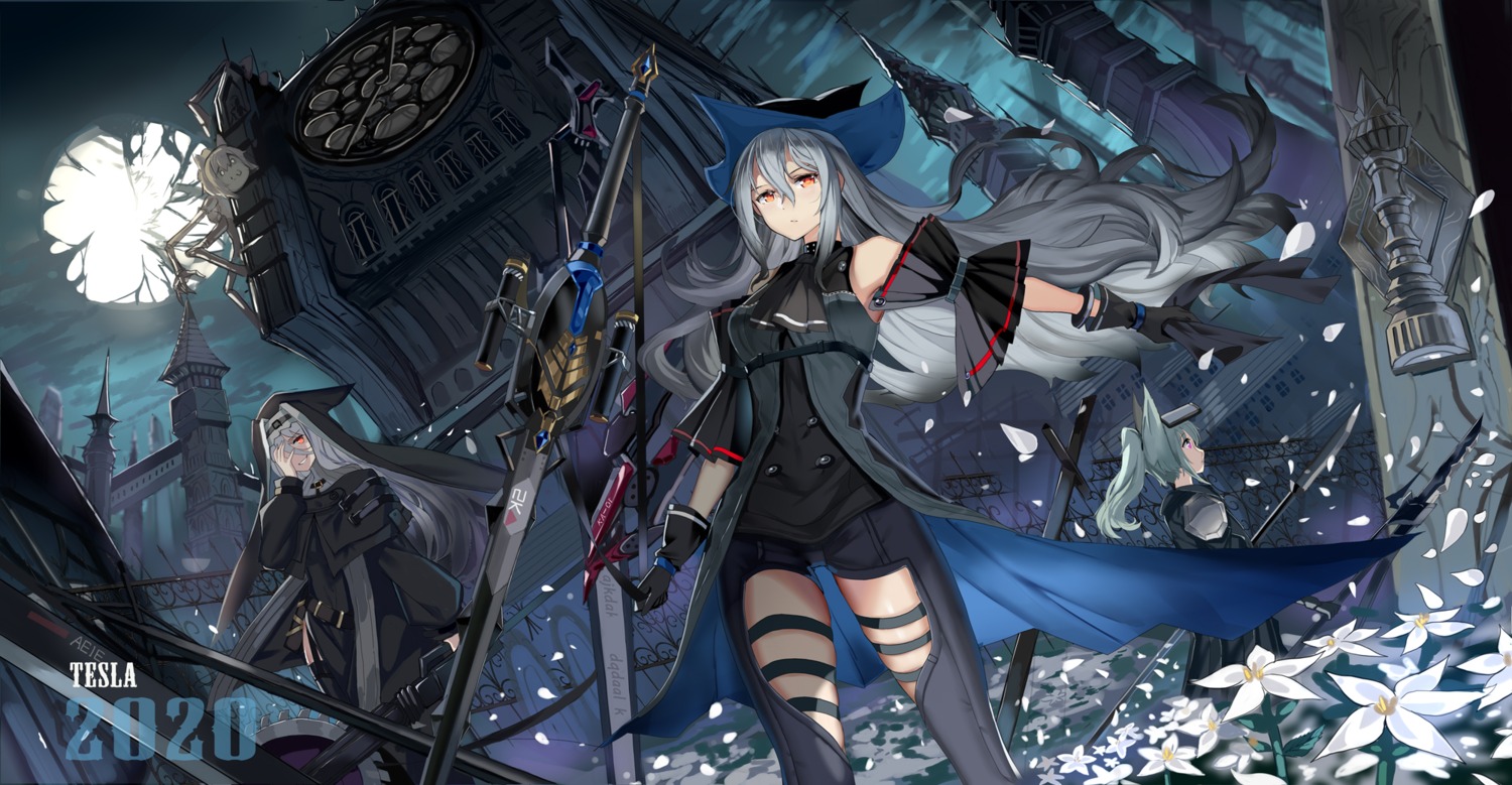 arknights, garter, nun, qihai_lunpo, skadi_(arknights), specter_(arknights), sword