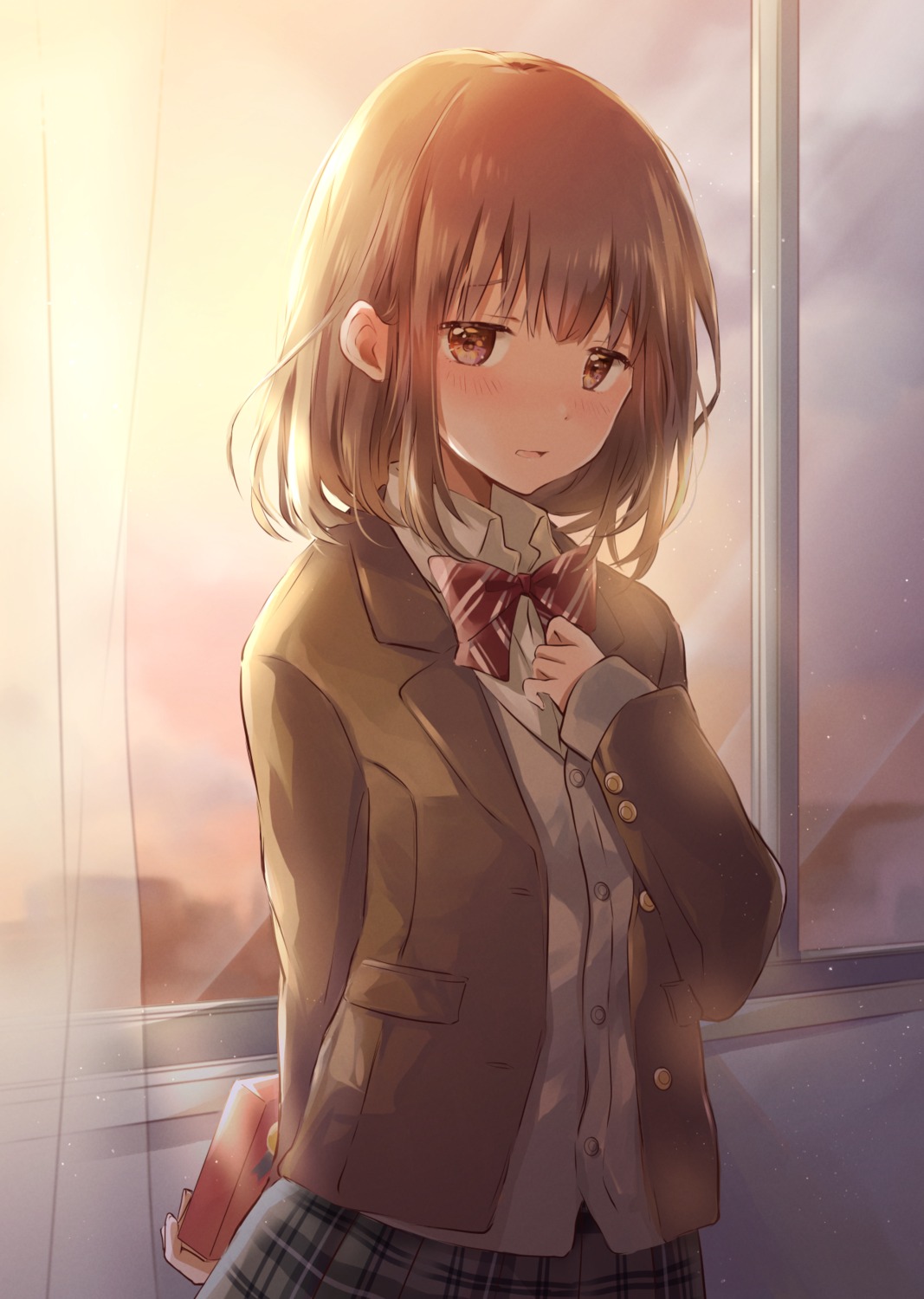 hoshiibara_mato, seifuku, sweater, valentine