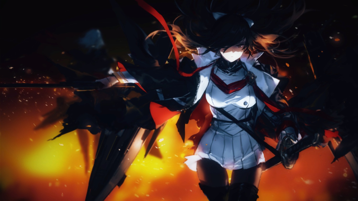azur_lane, code_g_(azur_lane), code_t_(azur_lane), pantyhose, swd3e2, sword, thighhighs, uniform