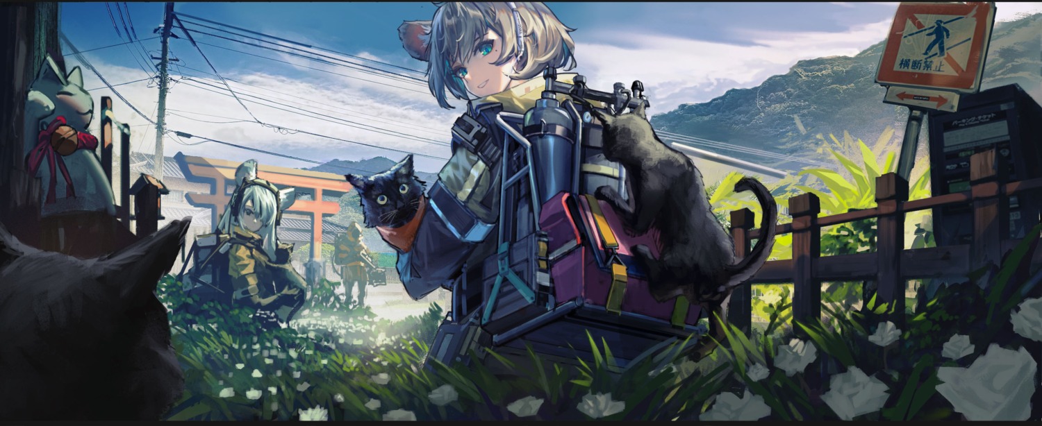 animal_ears, doren, headphones, neko
