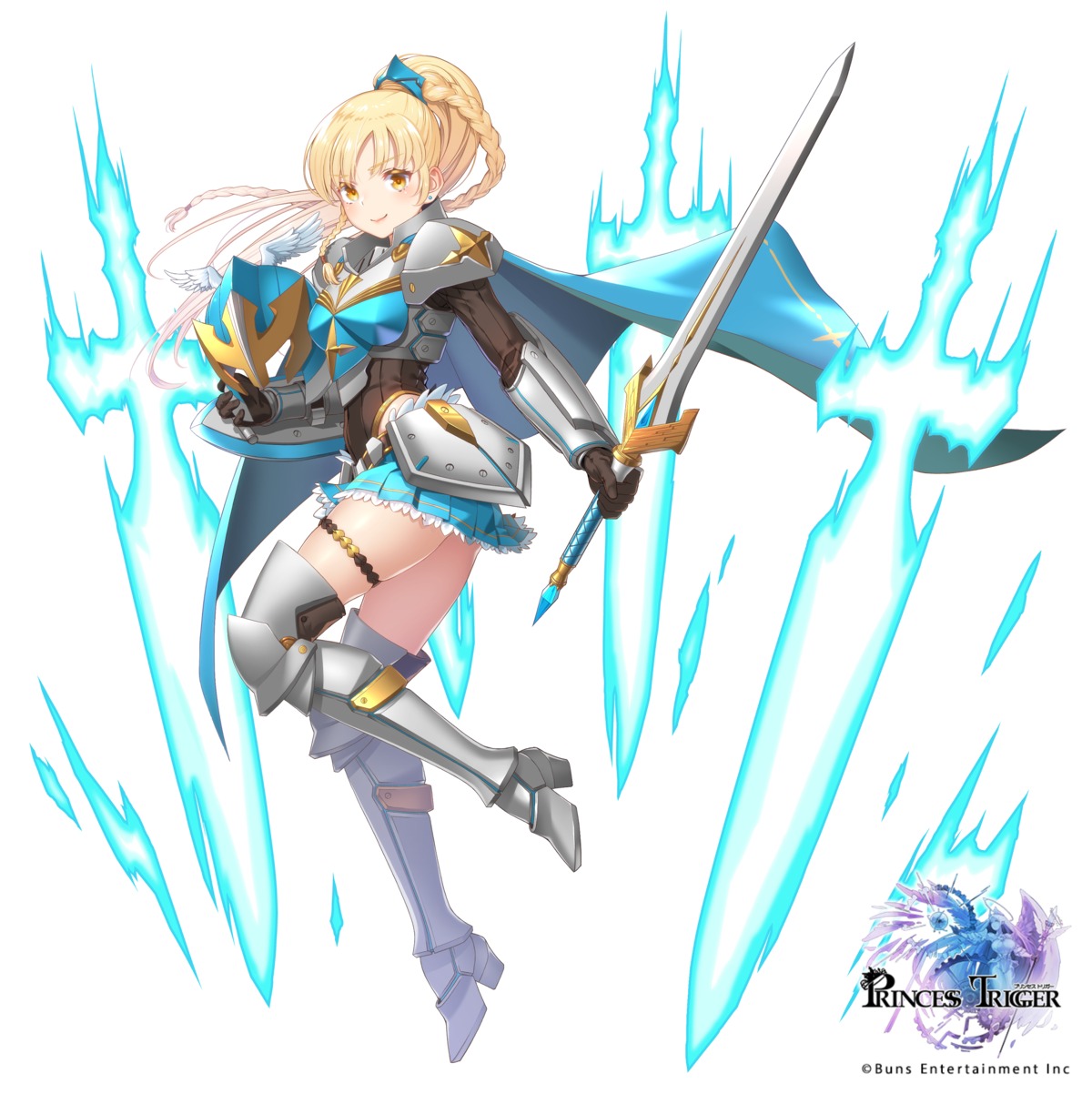 armor, garter, heels, princess_trigger, saruchitan, sword, thighhighs