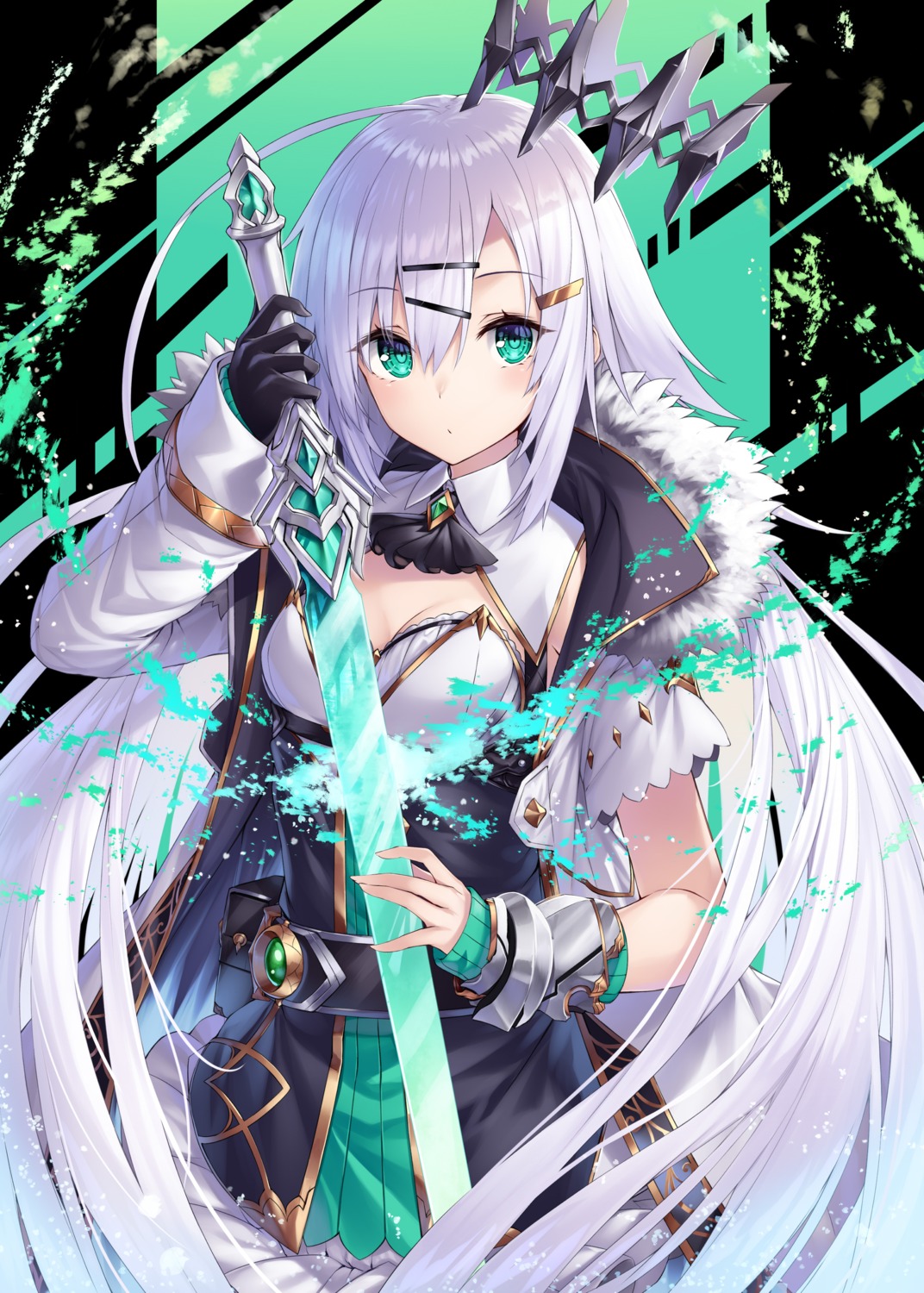 armor, chabaneko, cleavage, sword