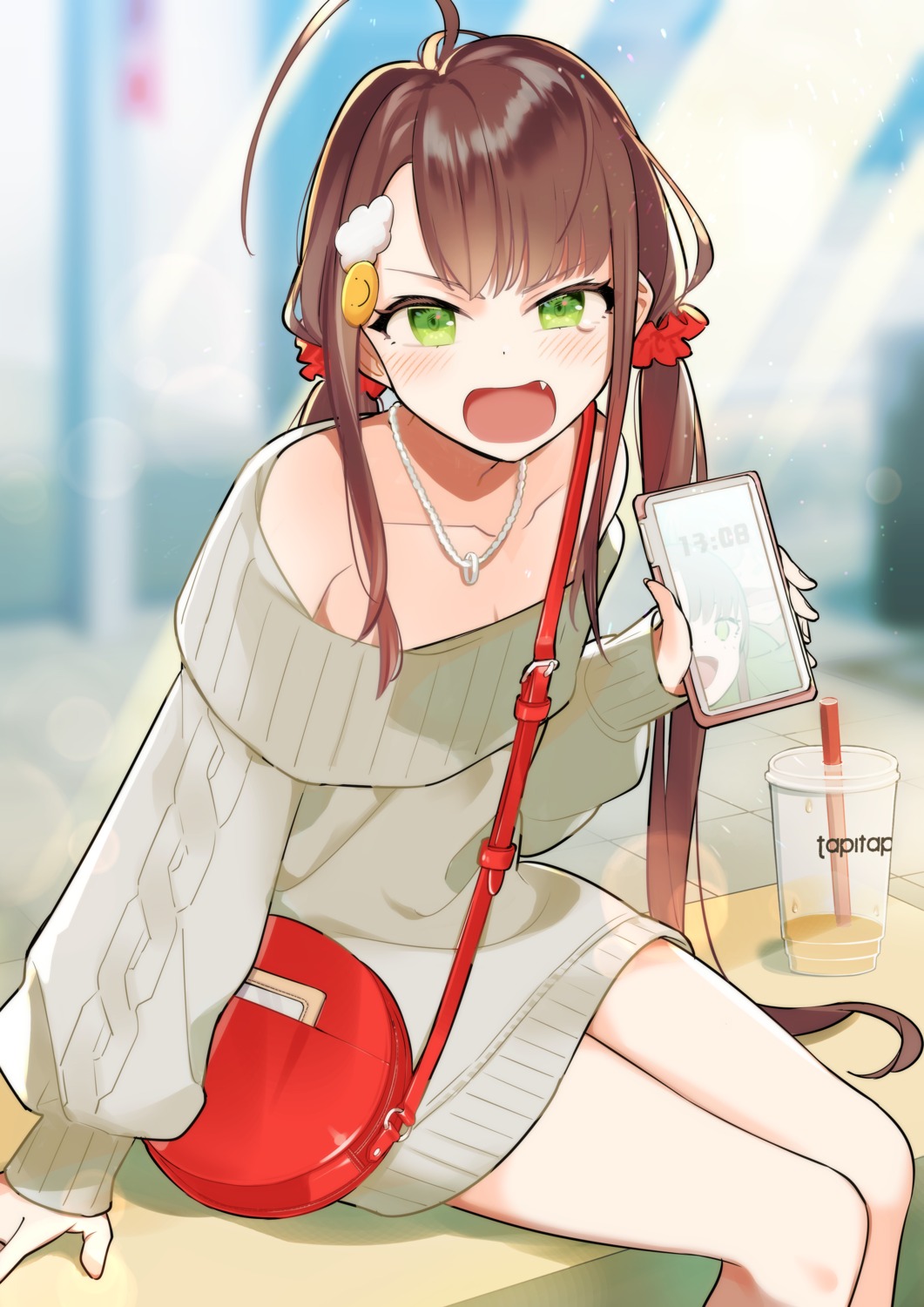 dress, no_bra, omucchan_(omutyuan), sweater