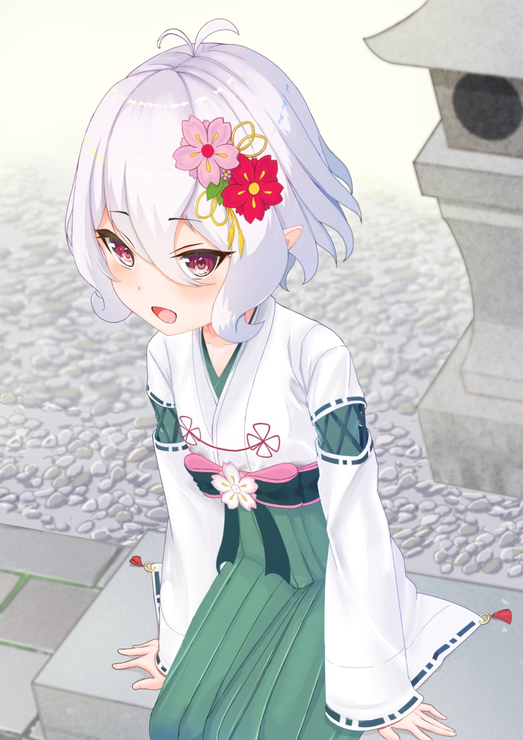 atto_illust, japanese_clothes, kokkoro, pointy_ears, princess_connect!, princess_connect!_re:dive