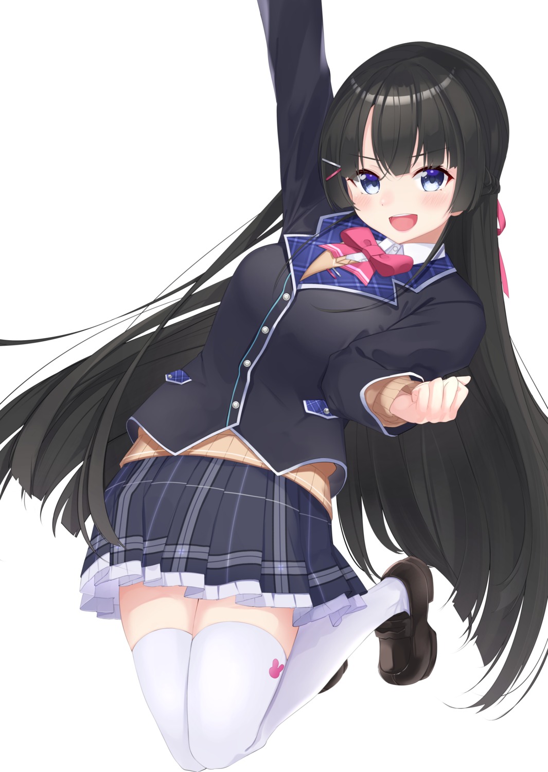 date_(mamanonamaebot), nijisanji, seifuku, sweater, thighhighs, tsukino_mito
