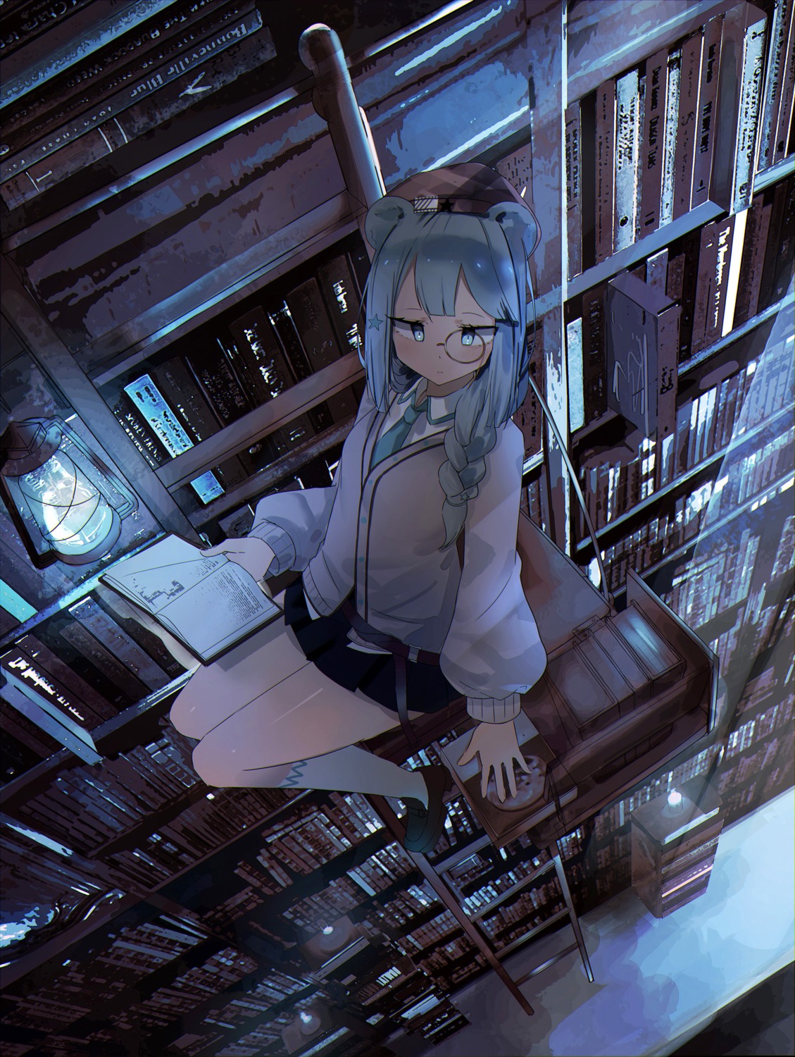 animal_ears, arknights, istina_(arknights), megane, mer_(pixiv38351312), seifuku, sweater