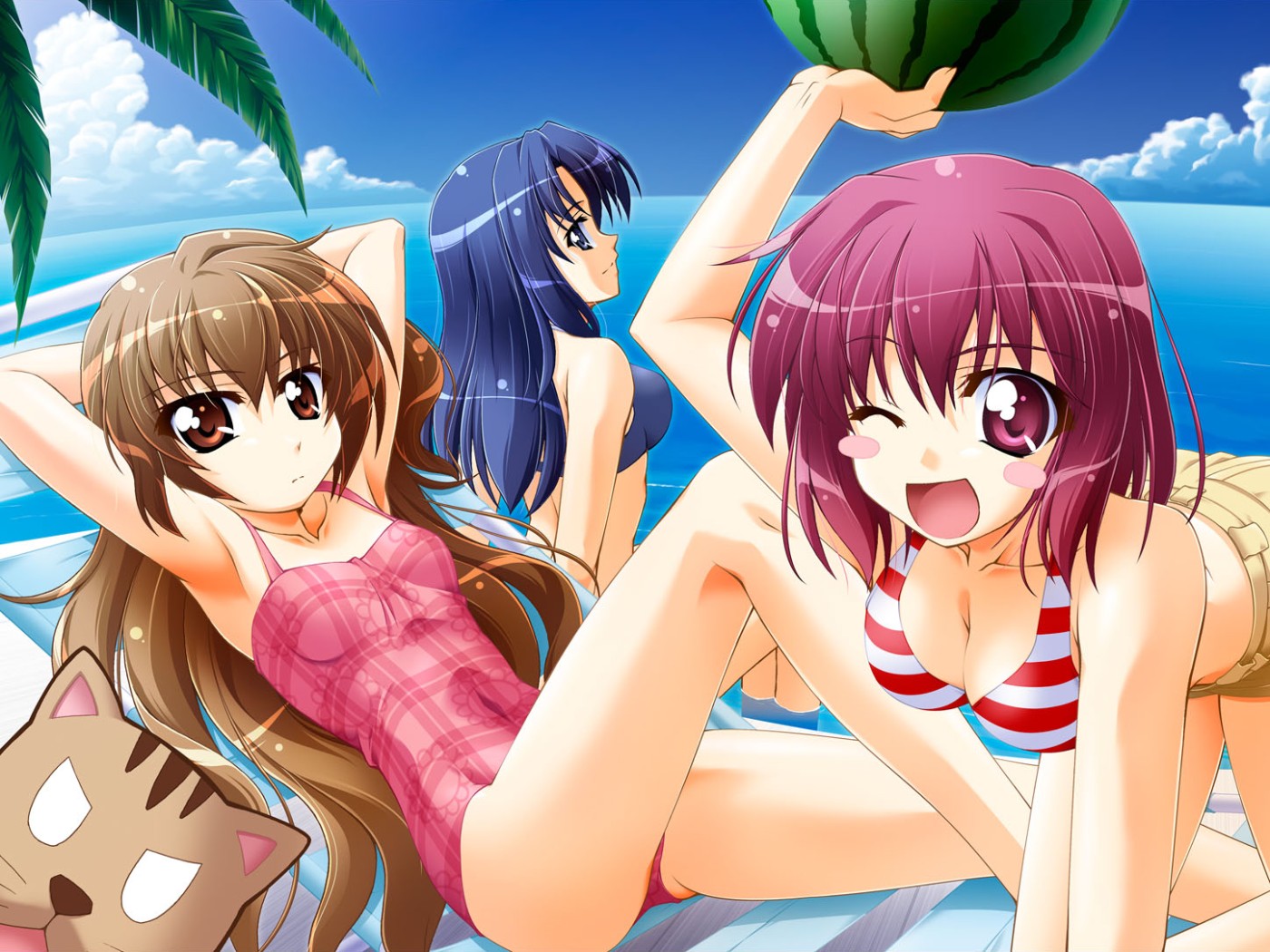 aisaka_taiga, bikini, cleavage, kawashima_ami, kushieda_minori, musashiya_chougenbou, swimsuits, toradora!