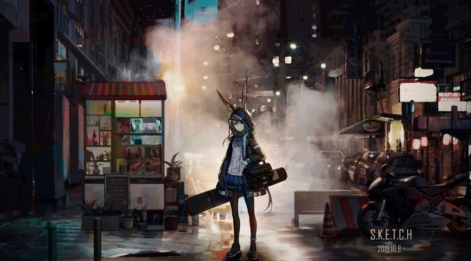 amiya_(arknights), animal_ears, arknights, bunny_ears, garter, pantyhose, zhai