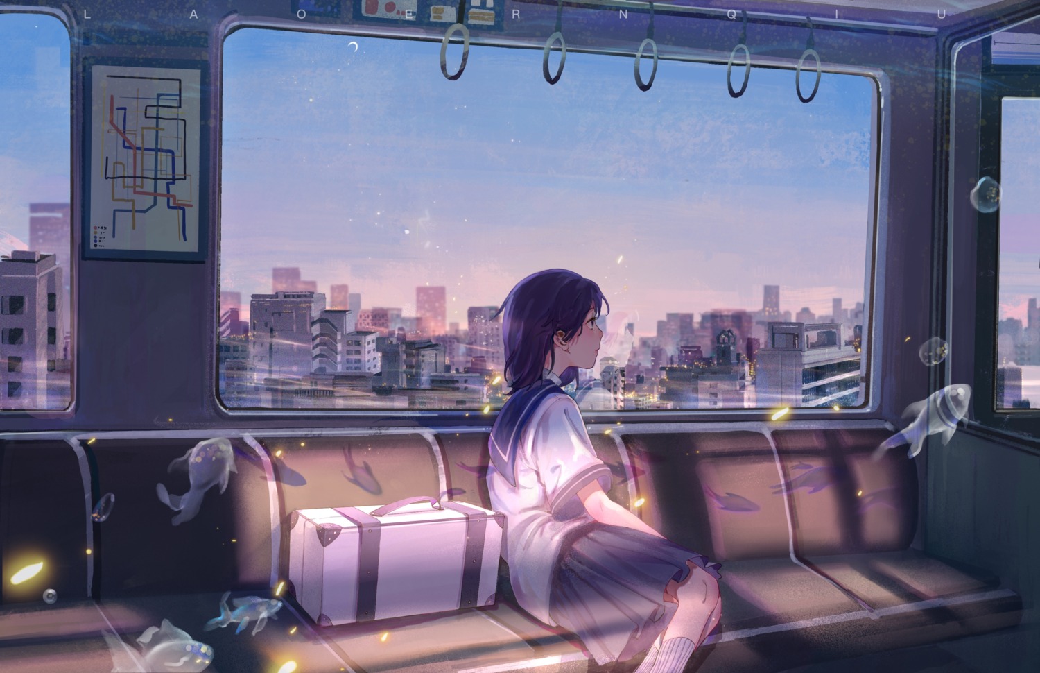 landscape, lao_ren_qiu, seifuku