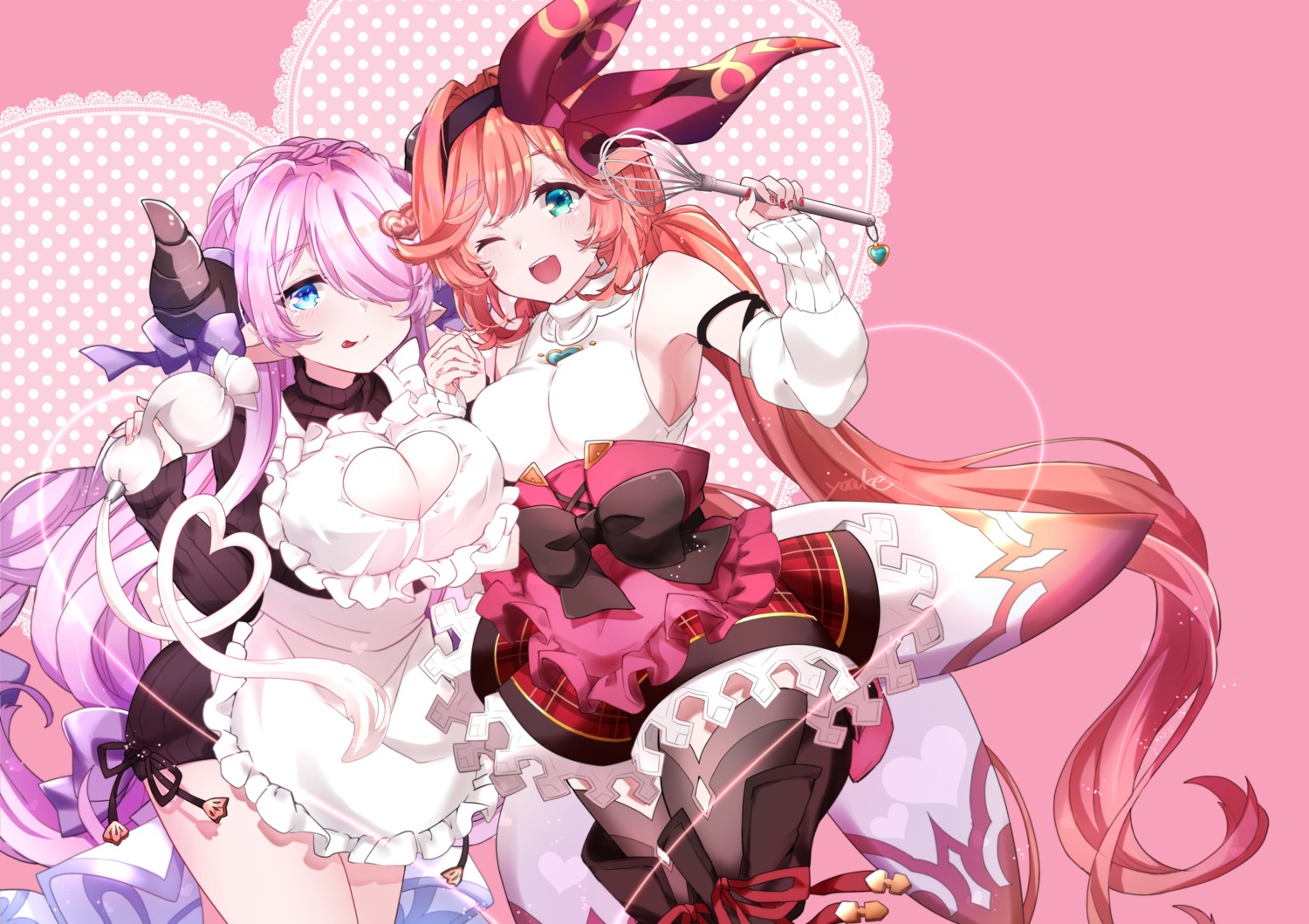 clarisse_(granblue_fantasy), granblue_fantasy, horns, narumeia_(granblue_fantasy), pointy_ears, sweater, thighhighs, yoake