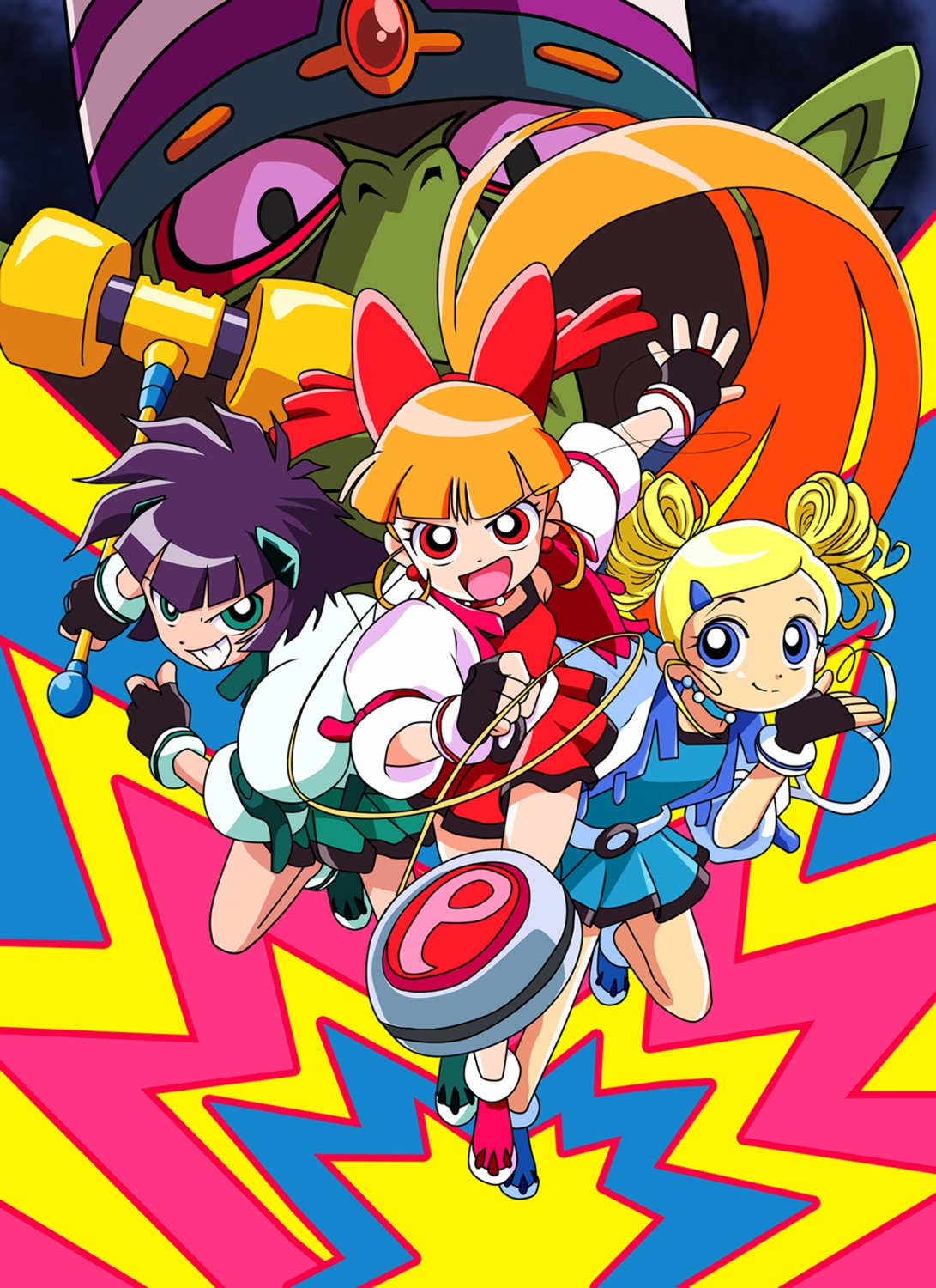 akazutsumi_momoko, dress, goutokuji_miyako, matsubara_kaoru, mojo_jojo, powerpuff_girls_z, shimogasa_miho
