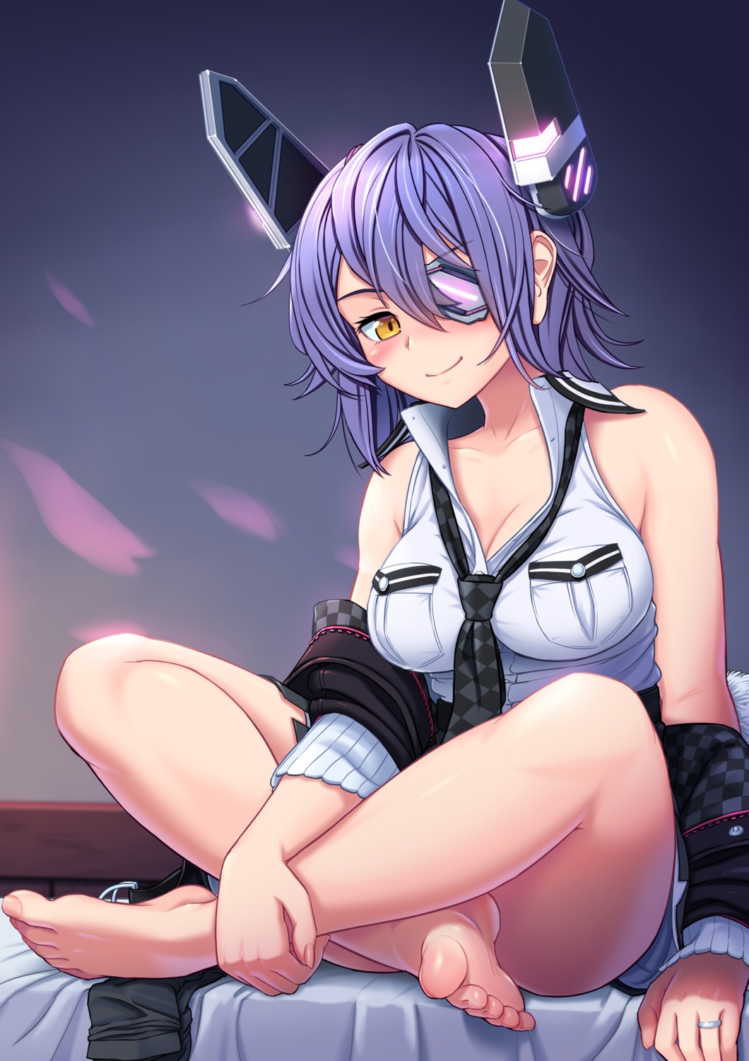 cleavage, eyepatch, feet, kantai_collection, saitou_teikoku, tenryuu_(kancolle)