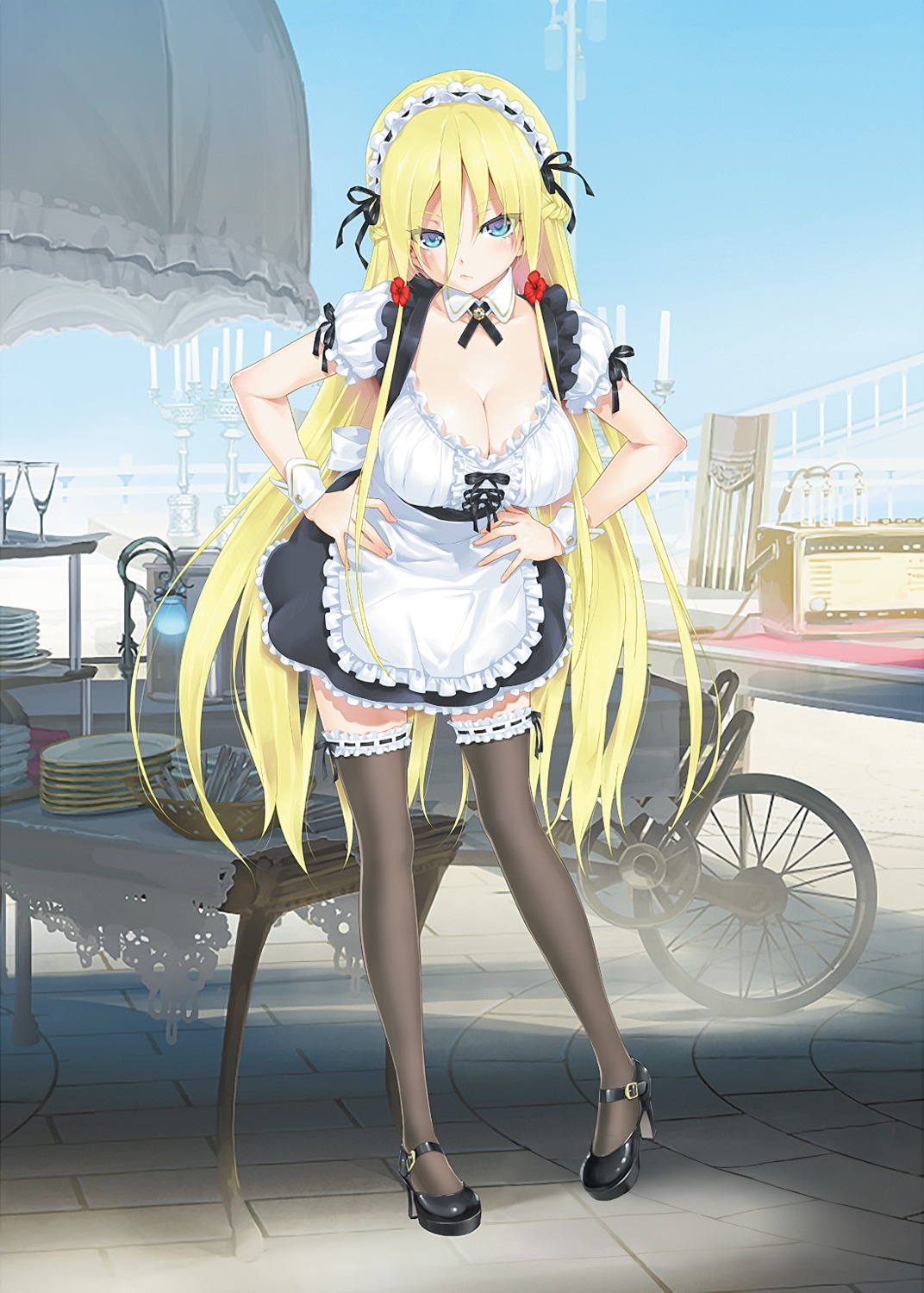 alice_(bishoujo_mangekyou), bishoujo_mangekyou, bishoujo_mangekyou_-kami_ga_tsukuritamouta_shoujo-tachi-, garter, happoubi_jin, heels, maid, omega_star, thighhighs