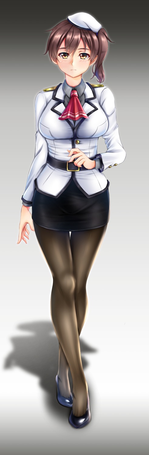 kaga_(kancolle), kantai_collection, pantyhose, siki2046, uniform