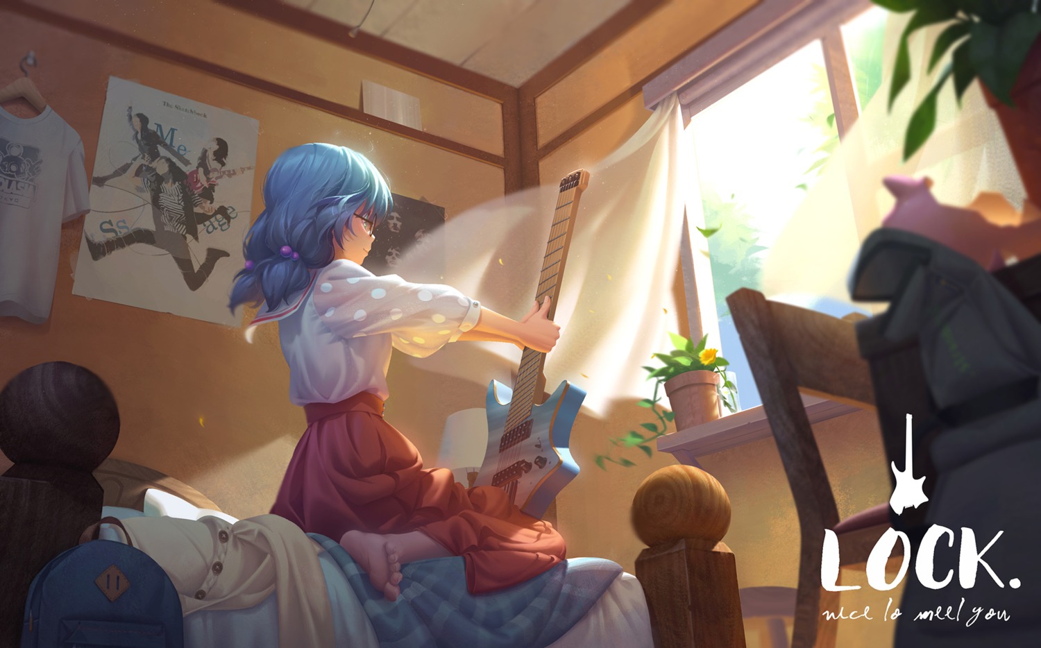 asahi_rokka, bang_dream!, guitar, megane, regition, seifuku