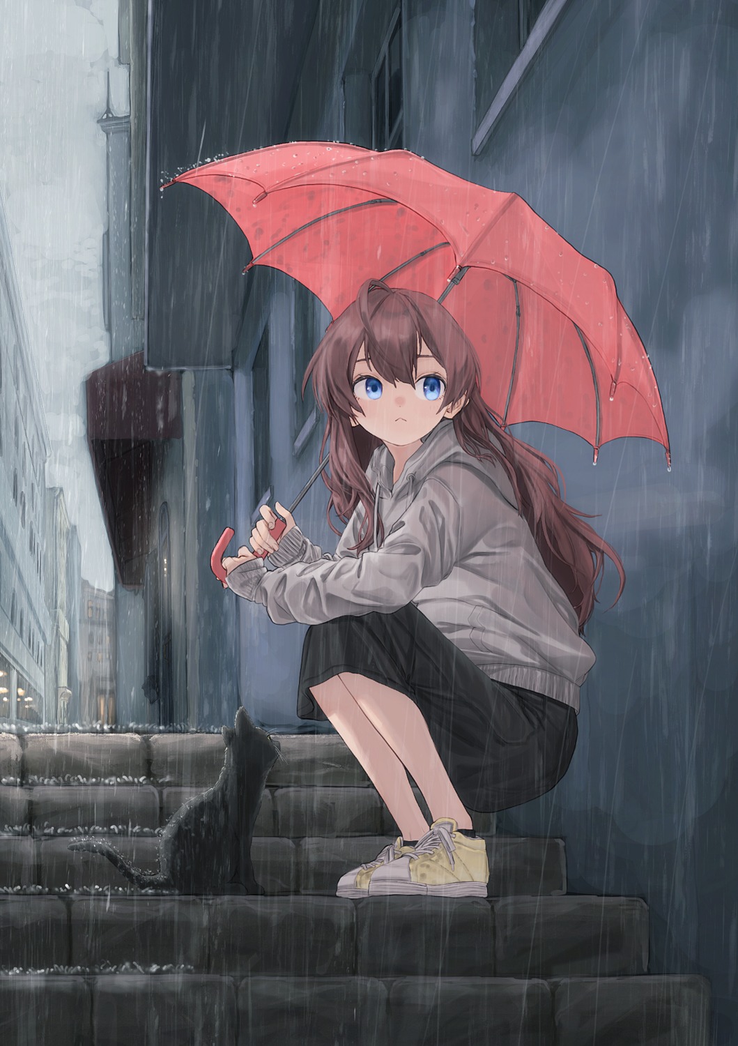ichinose_shiki, neko, seisei_tamago, the_idolm@ster, the_idolm@ster_cinderella_girls, umbrella