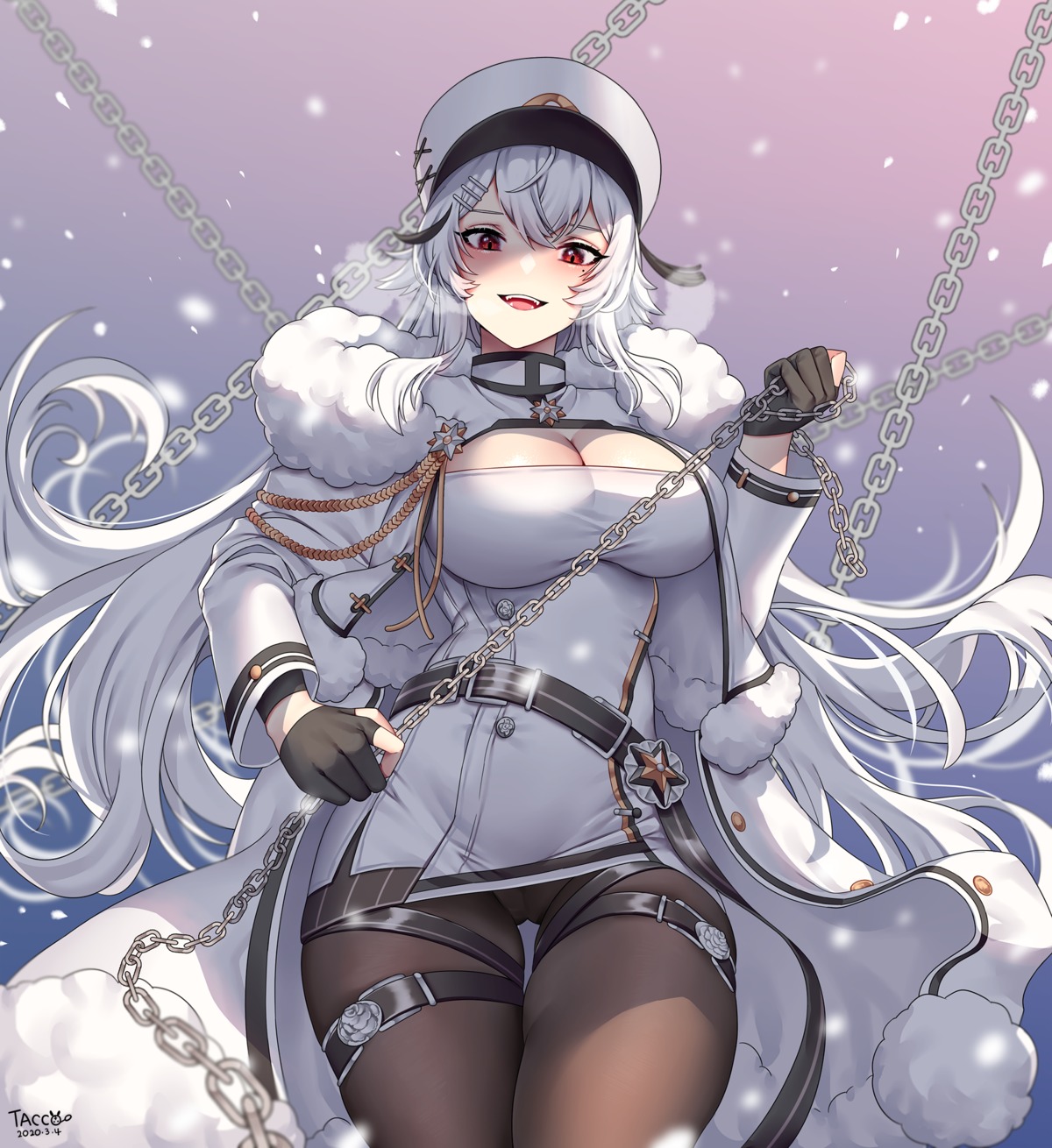 azur_lane, cleavage, gangut_(azur_lane), garter, pantsu, pantyhose, skirt_lift, tacco_(tikeworld)