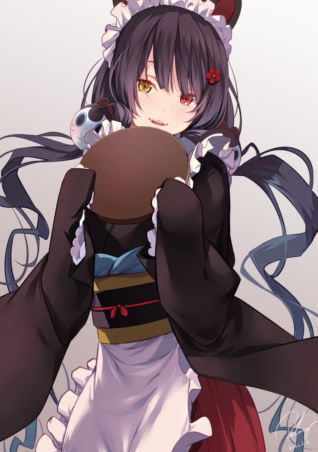 animal_ears, heterochromia, inui_toko, inumimi, japanese_clothes, maid, nijisanji, re_lucy