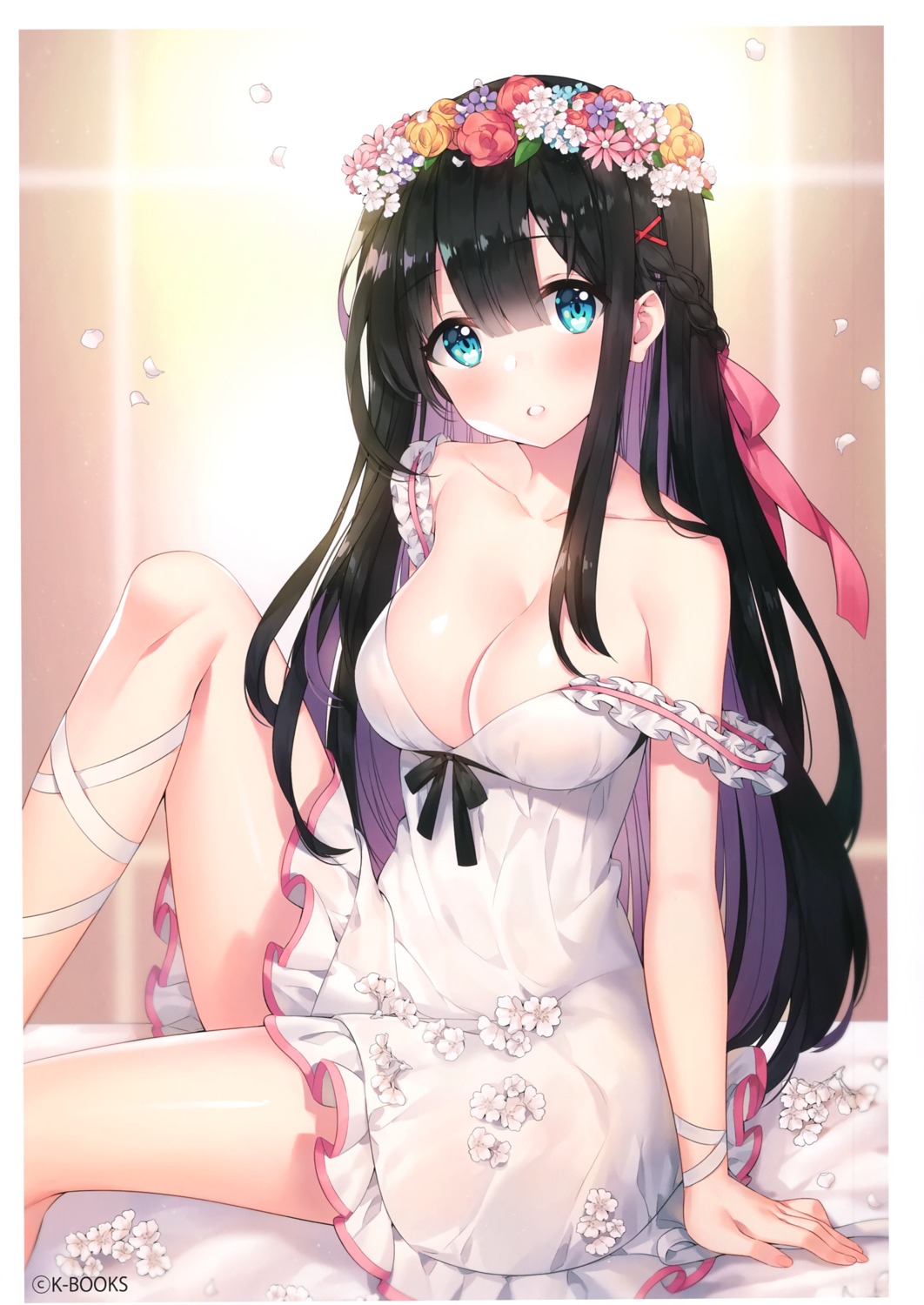 ayamy, cleavage, dress, hachigo, miyawaki_sana, no_bra, see_through, summer_dress