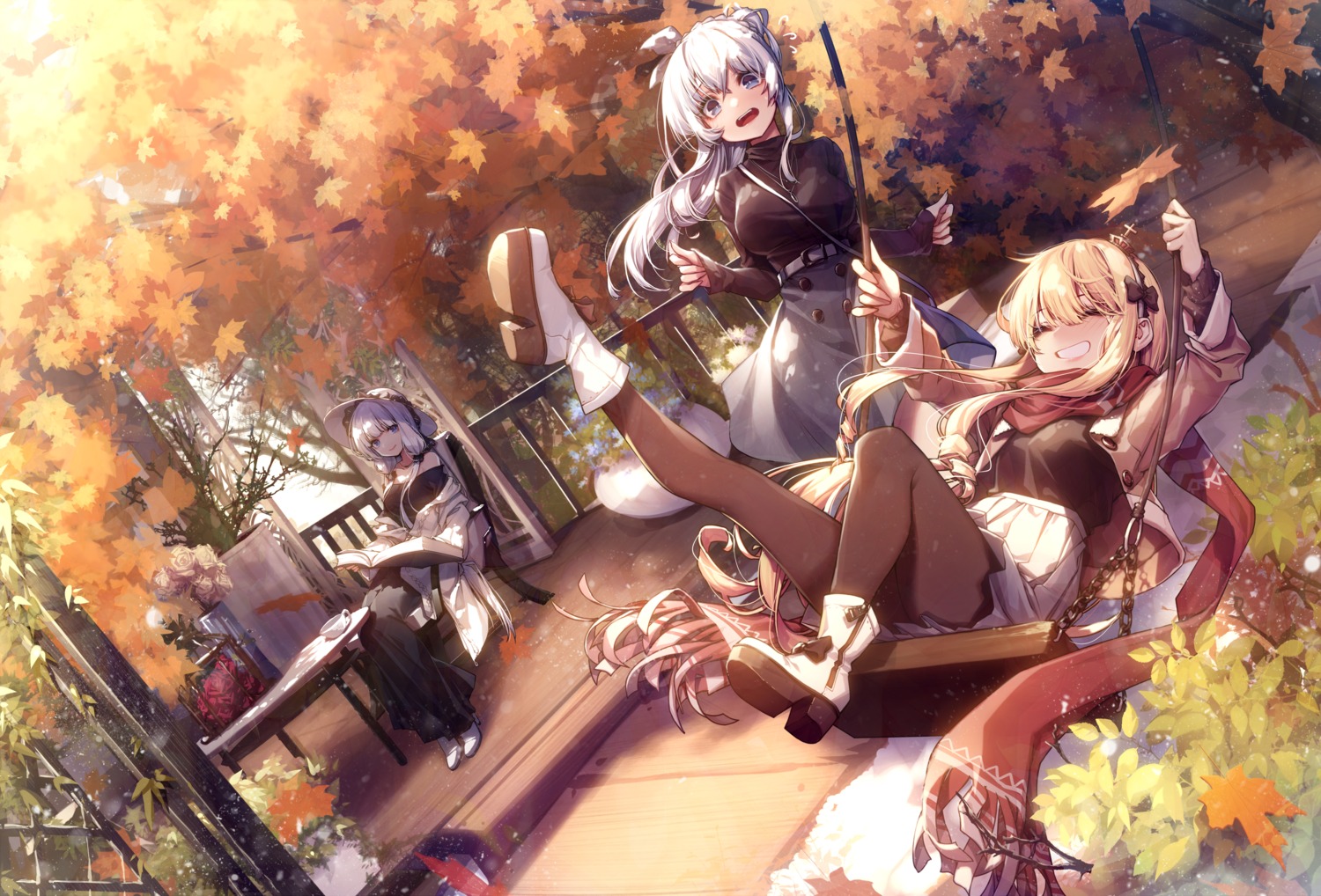 azur_lane, dress, heels, illustrious_(azur_lane), pantyhose, queen_elizabeth_(azur_lane), rodney_(azur_lane), rukousou_no_hana