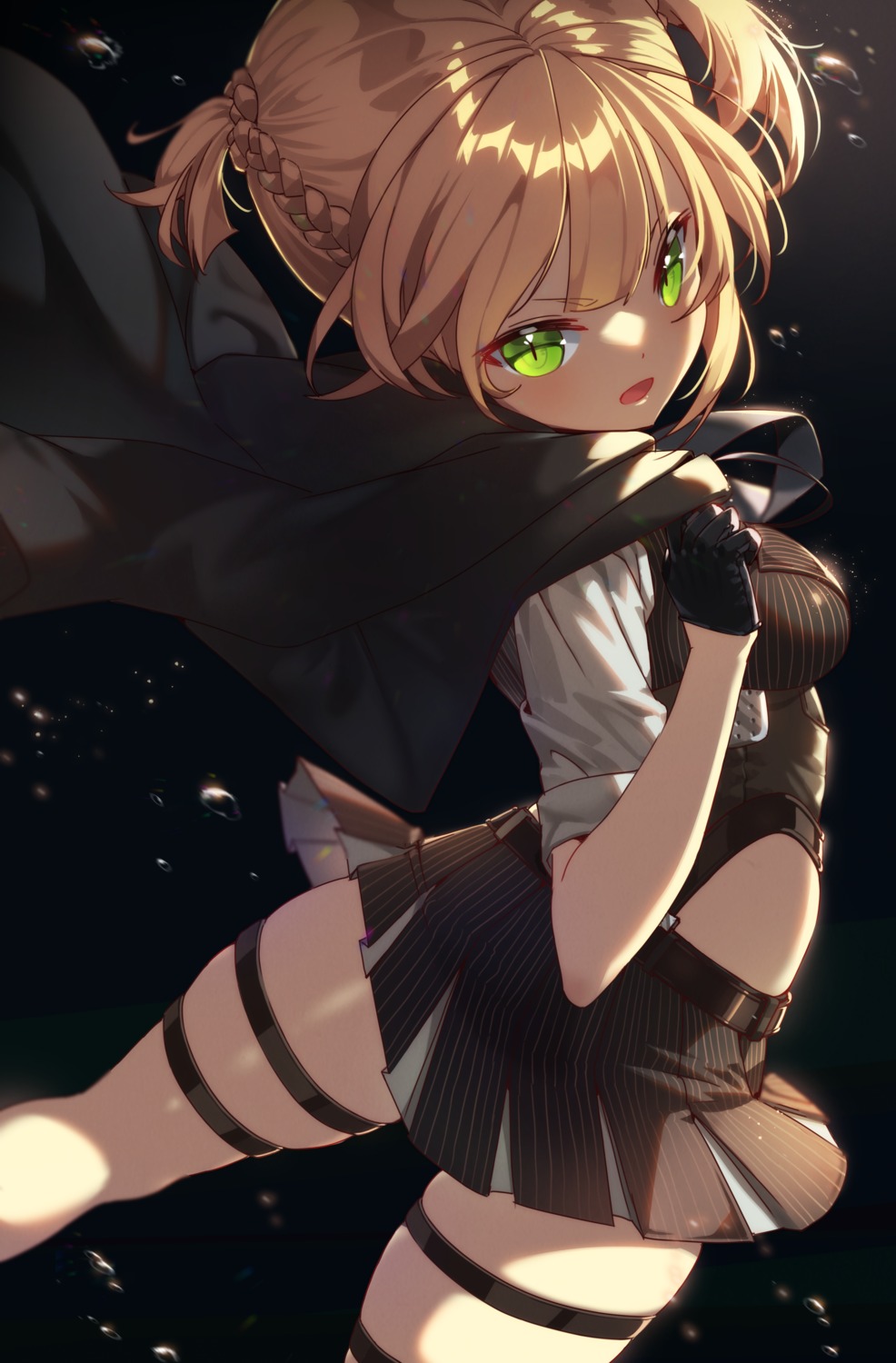dai_nikucho, garter, girls_frontline, skirt_lift, welrod_mk2_(girls_frontline)