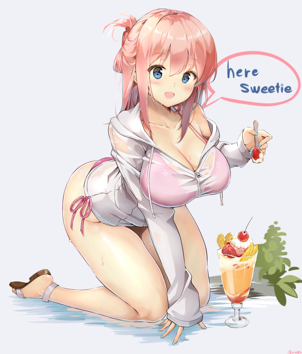 aymusk, bikini, open_shirt, see_through, swimsuits, wet_clothes