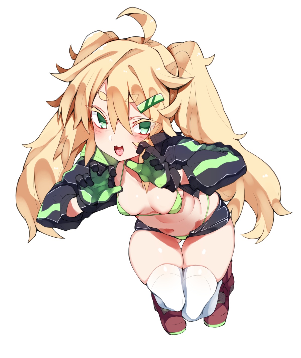 bikini, kz_oji, swimsuits, thighhighs