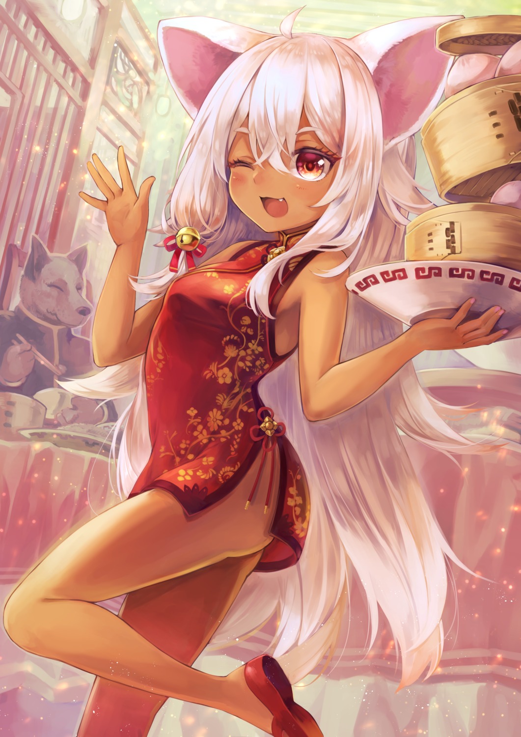 animal_ears, chinadress, netamaru