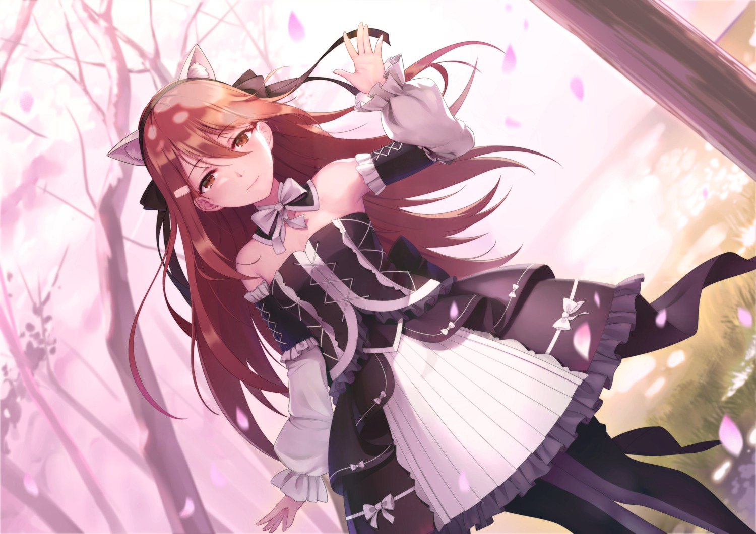 animal_ears, gothic_lolita, kurohanya, lolita_fashion, nekomimi, niliu_chahui, pantyhose, xiaoyin_li