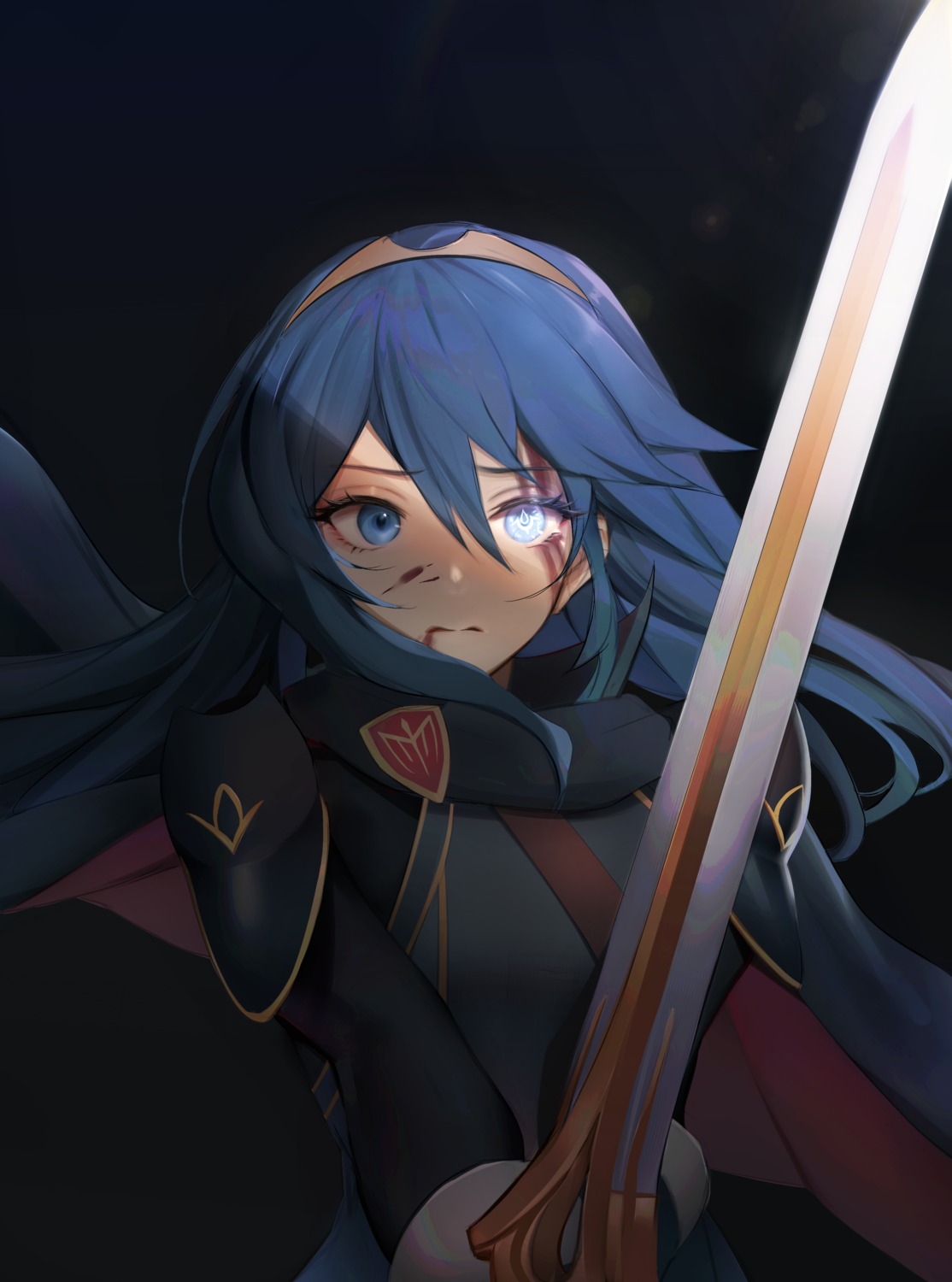 artist_revision, blood, fire_emblem, fire_emblem_kakusei, lucina_(fire_emblem), sword, uniform, yoru_(yowuyoru)