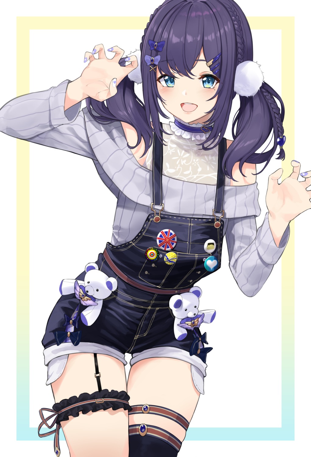aiba_uiha, artist_revision, garter, nijisanji, star741, sweater, thighhighs