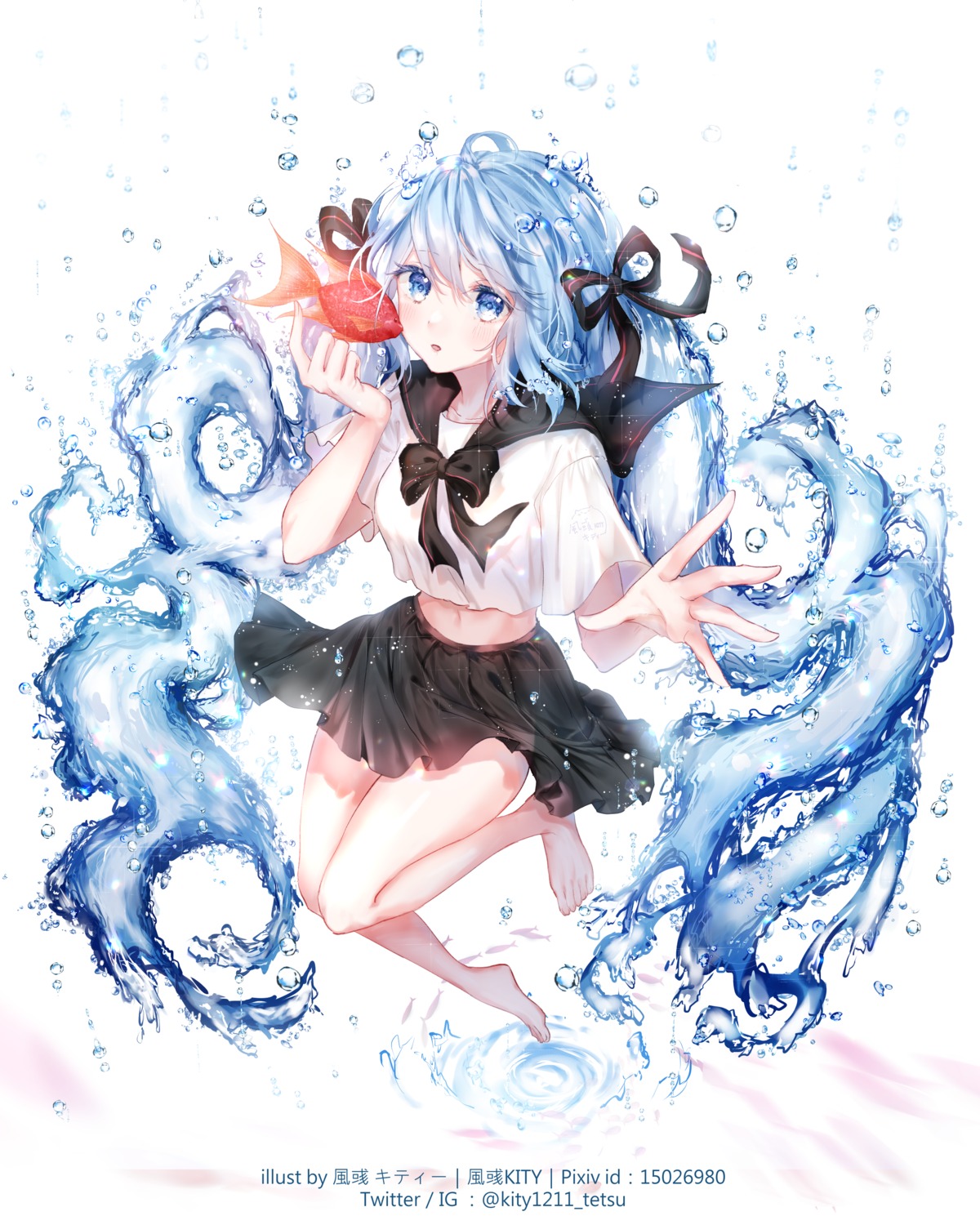 bottle_miku, hatsune_miku, kity1211_tetsu, seifuku, skirt_lift, vocaloid