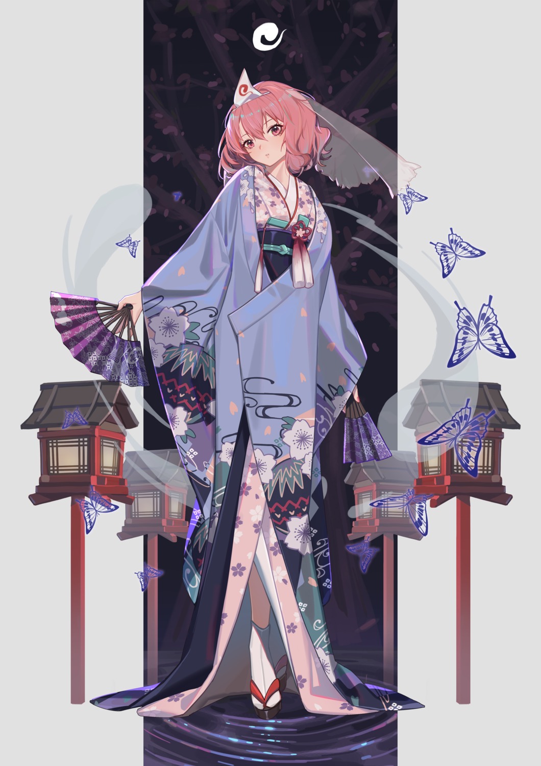 kimono, saigyouji_yuyuko, touhou, xtears_kitsune