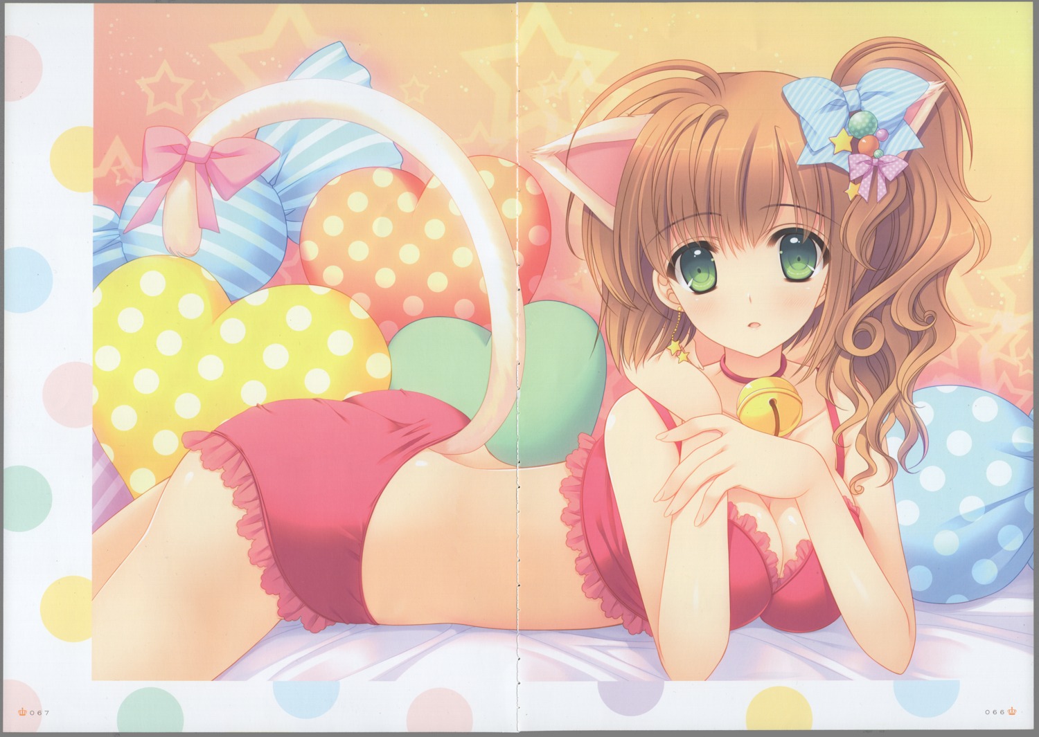 animal_ears, ass, bra, cleavage, crease, fixme, navel, nekomimi