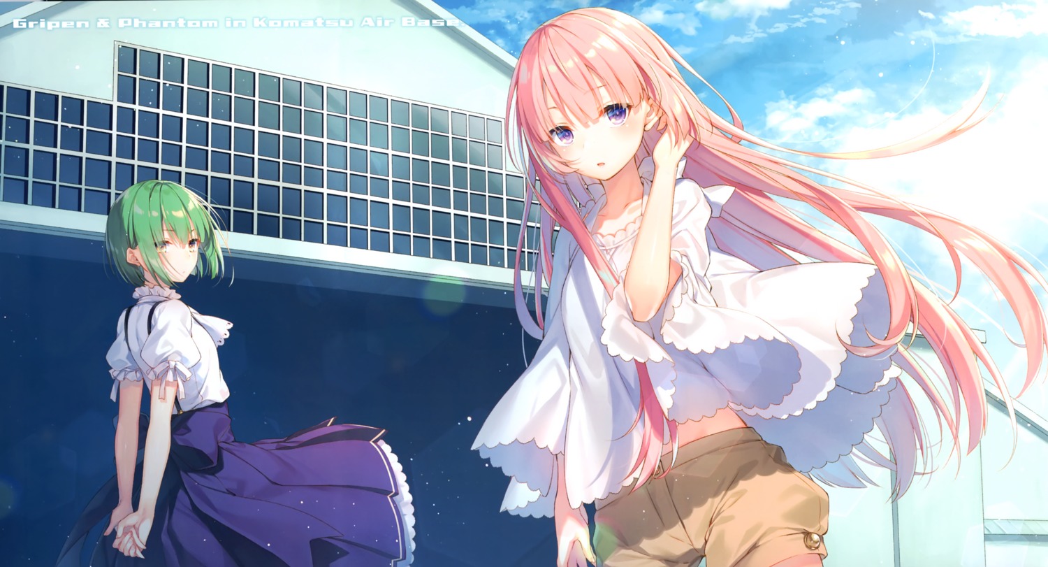 girly_air_force, gripen_(girly_air_force), phantom_(girly_air_force), skirt_lift, toosaka_asagi