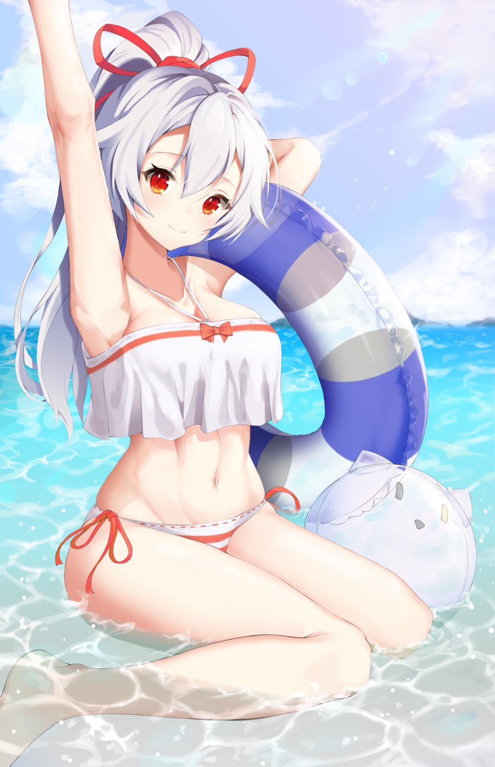 bikini, cleavage, fate/grand_order, hfmt7223, swimsuits, tomoe_gozen_(fate), wet