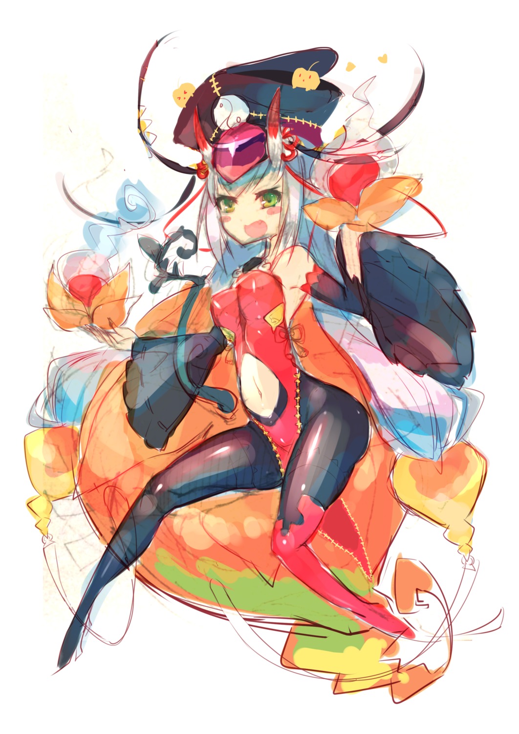 chinadress, horns, last_period, pantyhose, sakurayume_kome, sketch
