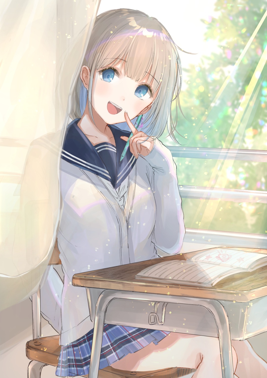 mochitsuki_usa, seifuku, serizawa_asahi, sweater, the_idolm@ster, the_idolm@ster_shiny_colors