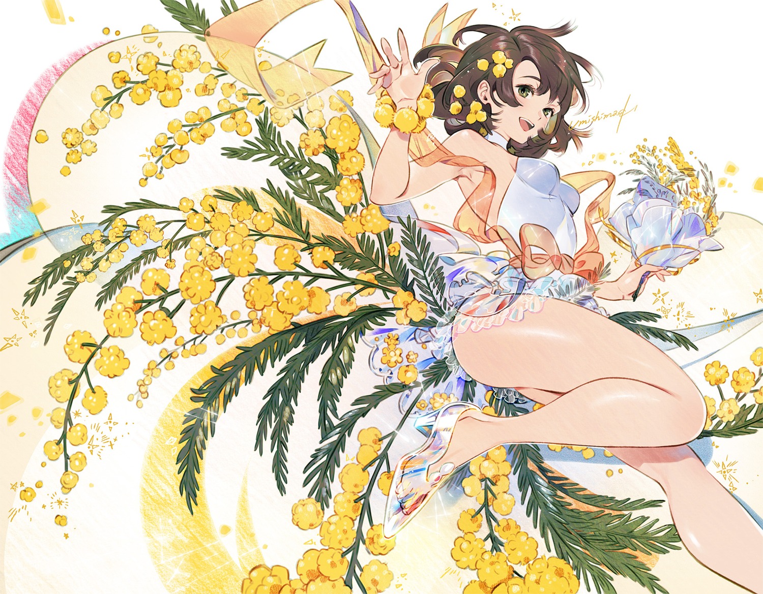 heels, leotard, see_through, umishima_senbon