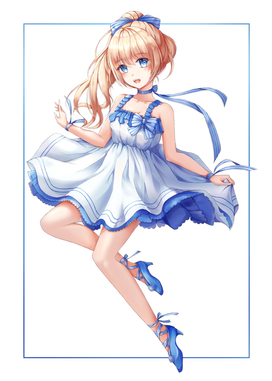 caron, dress, heels, skirt_lift, summer_dress